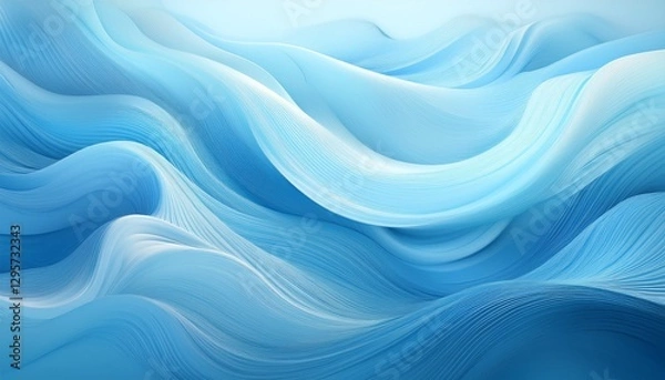 Fototapeta 抽象的なテクスチャ背景素材（水色、波模様）