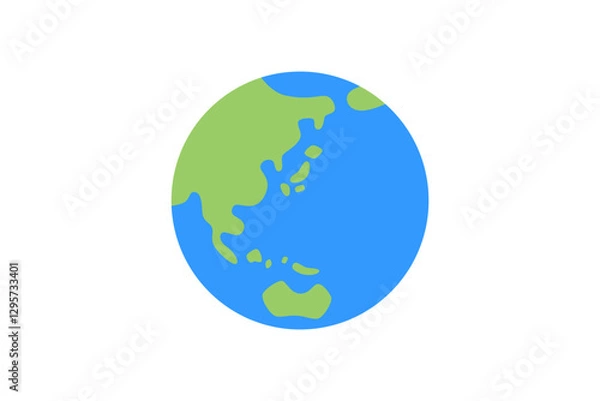 Fototapeta シンプルな地球のアイコンイラスト