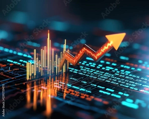 Obraz Vibrant Financial Growth with Data Visualization