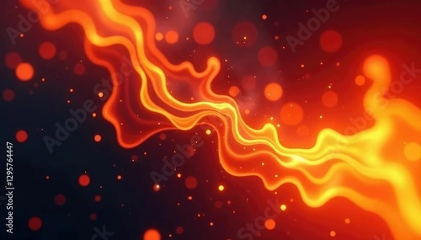 Fototapeta Swirling flames and sparks in a fiery abstract background, pyrotechnics, wildfire, fire storm