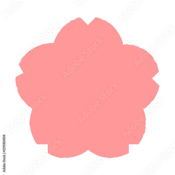 Fototapeta ピンク かわいい シンプル 和風 花 ベクターイラスト