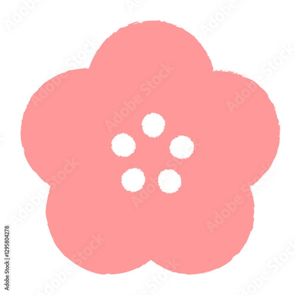 Obraz ピンク かわいい シンプル 和風 花 ベクターイラスト