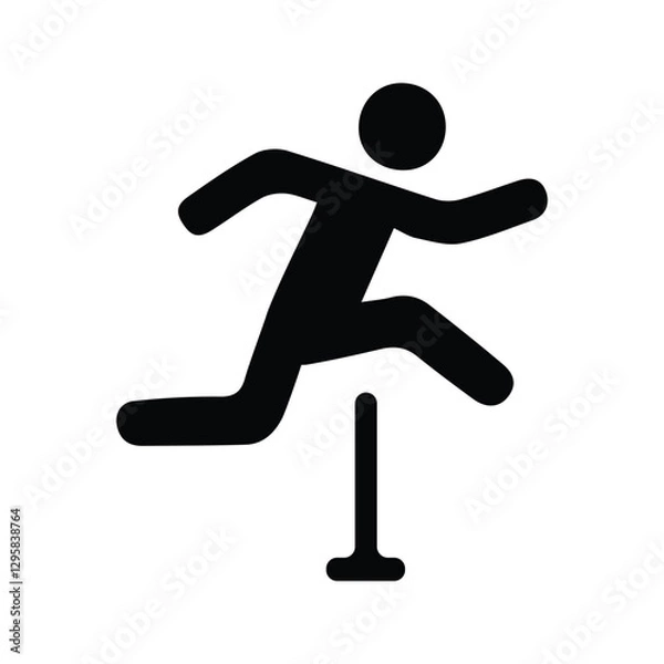 Fototapeta Obstacle Course Icon. Illustration of an Athlete Running an Obstacle Course.