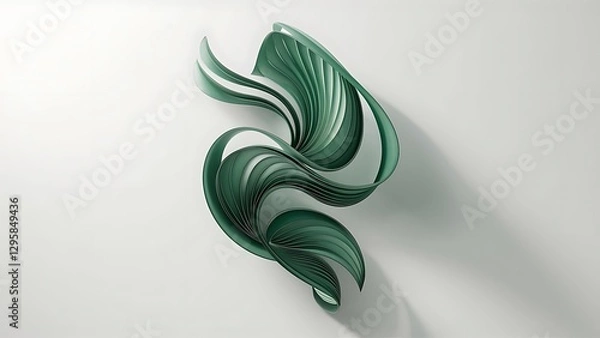 Obraz Elegant green design isolated on white, wallpaper