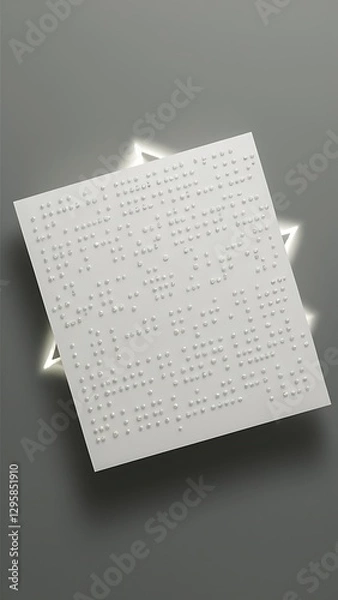 Fototapeta Close up view of braille text on white paper isolated on grey