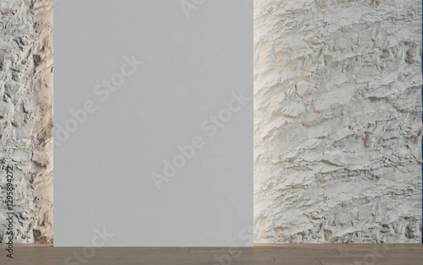 Fototapeta Decorative wall in an empty room. Background. 3d render