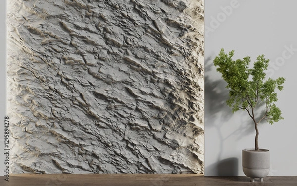 Fototapeta Decorative wall in an empty room. Background. 3d render