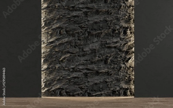 Fototapeta Decorative wall in an empty room. Background. 3d render