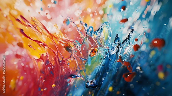 Obraz Vibrant Abstract Paint Splash Design