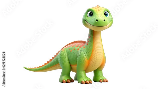 Obraz a charming and friendly dinosaur cartoon character with a bright smile