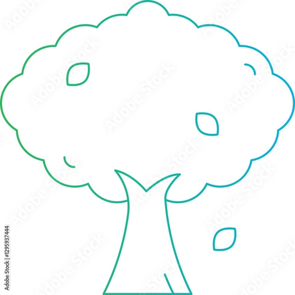 Fototapeta Tree single vector icon illustration