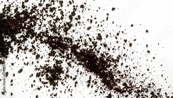 Fototapeta Black speckles, scattered particles, ink splatter, abstract texture, high contrast, monochrome, grainy surface, cosmic dust, chaotic pattern, dynamic spread, microscopic view, organic shapes