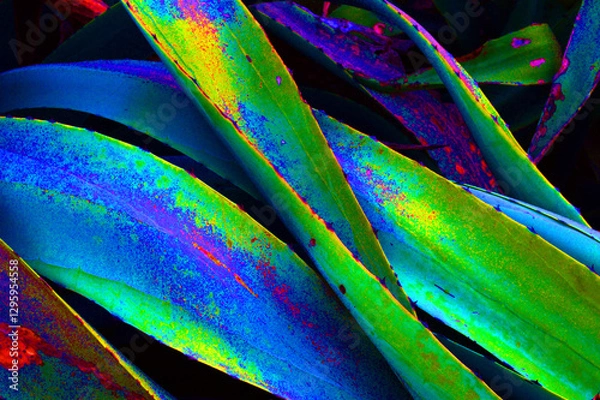 Obraz Nature Psychédélique - Feuilles Colorées