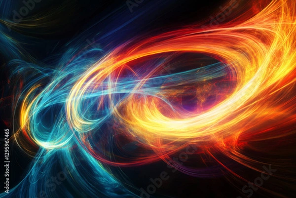 Fototapeta abstract background with red flames
