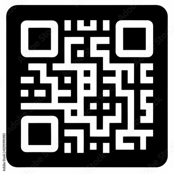 Obraz QR code icon on white background.