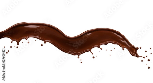Fototapeta Isolated Swirl of Dark Chocolate Splash