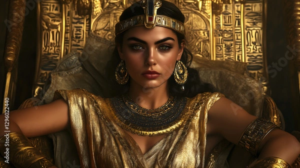 Obraz cleopatra on her throne