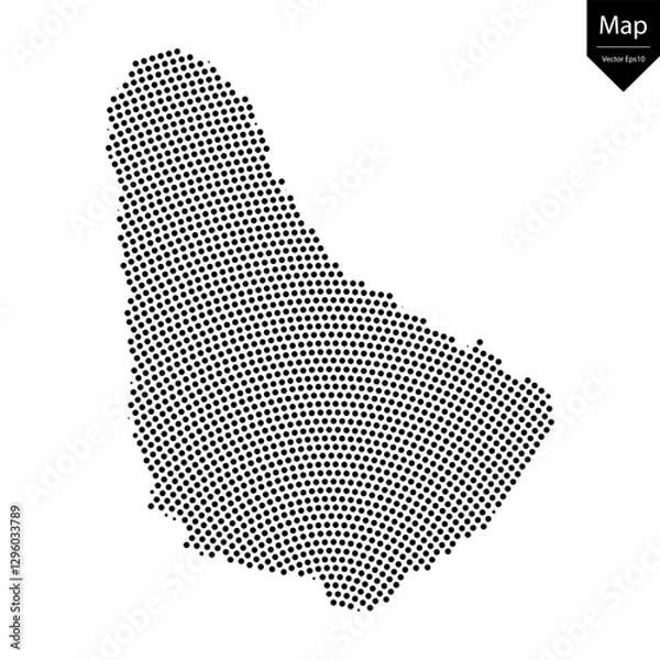 Obraz Abstract image Barbados map from point Black on a white background. Vector illustration eps 10.