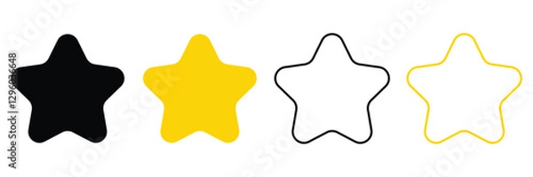 Obraz star icon set vector on a white background