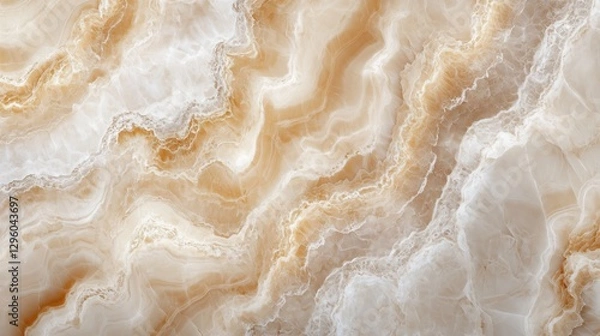 Obraz Elegant polished marble surface with intricate beige and white veins, creating a luxurious and natural abstract texture