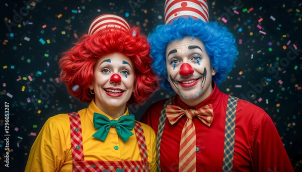 Obraz Portrait eines Clownpaars