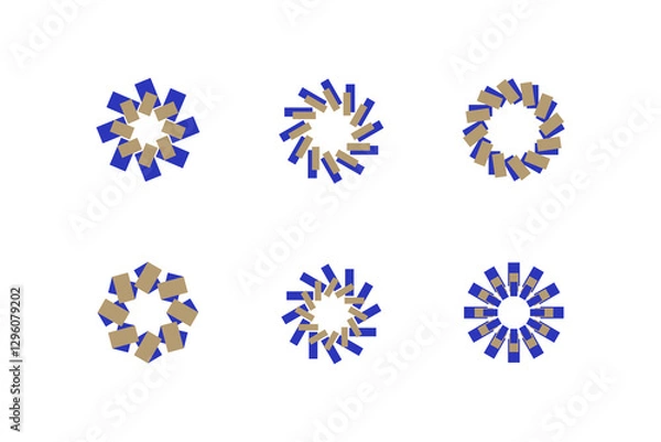 Fototapeta Brutalism shapes, minimalist geometrical figure, abstract geometric forms. 