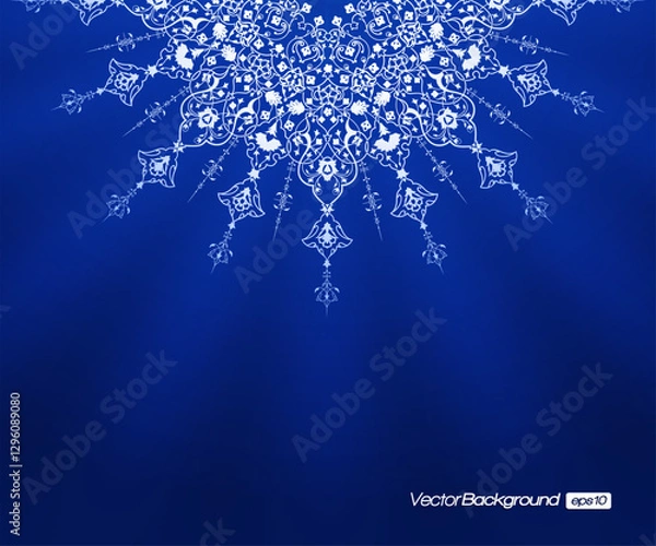Obraz Elegant Islamic Mandala on Deep Blue Background