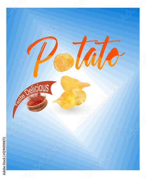 Obraz potato chips package design paper