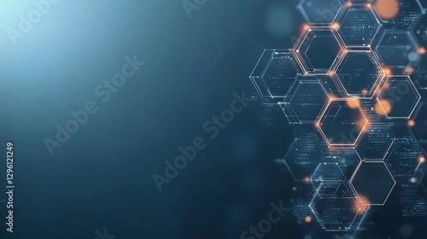 Obraz Exploring digital innovation in technology abstract hexagonal patterns background