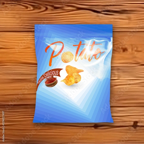 Obraz Potato chips mockup for preview