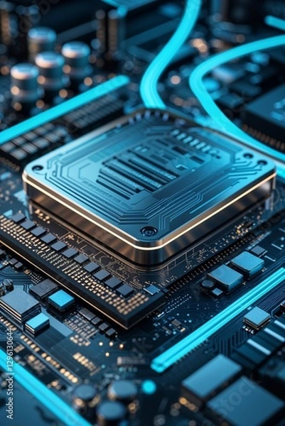 Obraz highly_futuristic_CPU_placed_on_an_advan