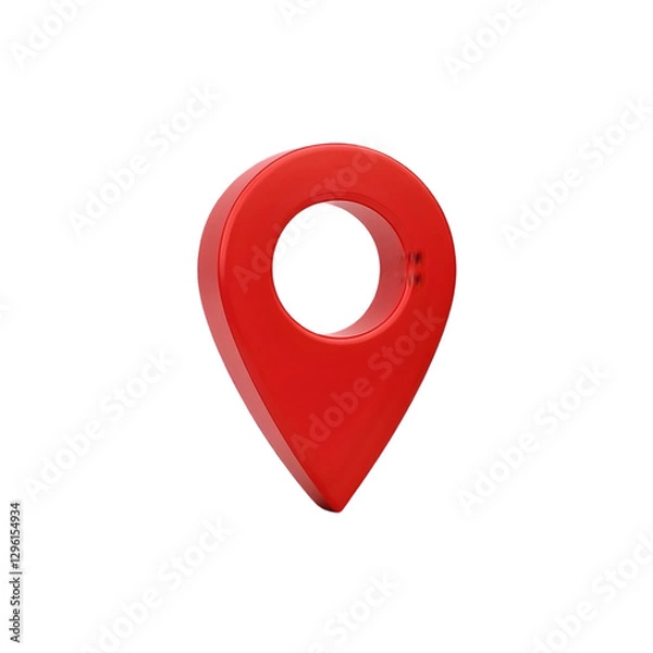 Obraz red location icon 3d on transparent background