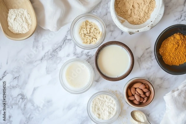 Fototapeta ingredients for baking, generated AI