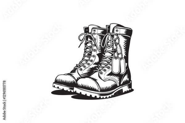 Obraz Veteran’s Boots with Honor vector