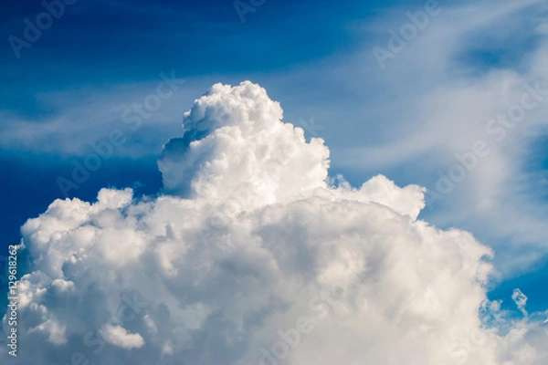 Fototapeta colorful dramatic sky with cloud at sunset
