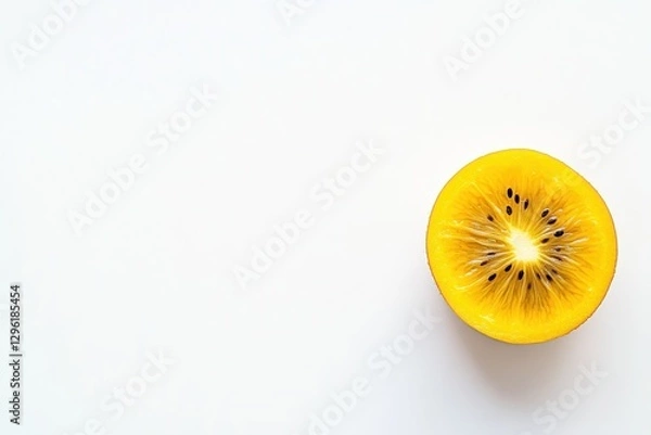 Obraz Golden Kiwi Slice Isolated On White Background