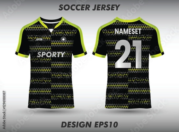 Obraz Football jersey design for sublimation jersey template front and back view of sports jersey