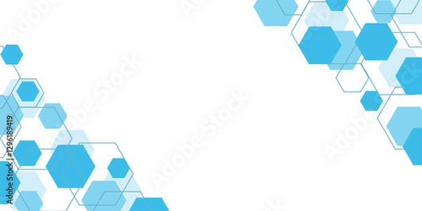 Fototapeta Abstract blue hexagon banner background. Eps10 vector
