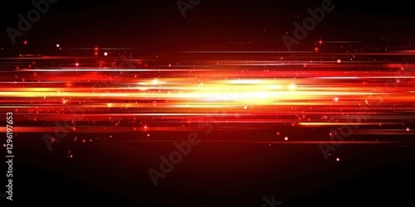 Fototapeta Red line of light speed motion background. red fast movement background design faster. concept texture of digital technology speedy move and space black