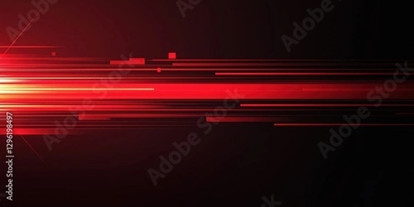 Fototapeta Red line of light speed motion background. red fast movement background design faster. concept texture of digital technology speedy move and space black