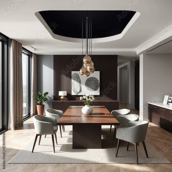 Fototapeta modern luxury dining room interior