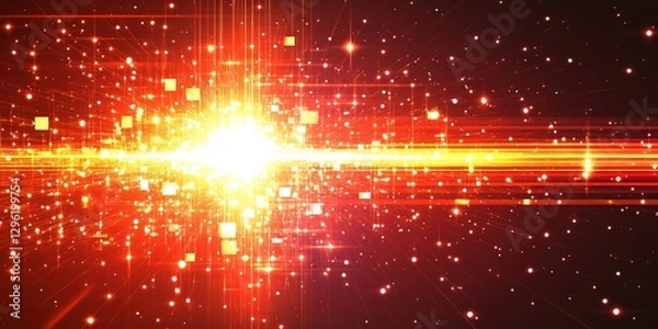 Fototapeta Red line of light speed motion background. red fast movement background design faster. concept texture of digital technology speedy move and space black