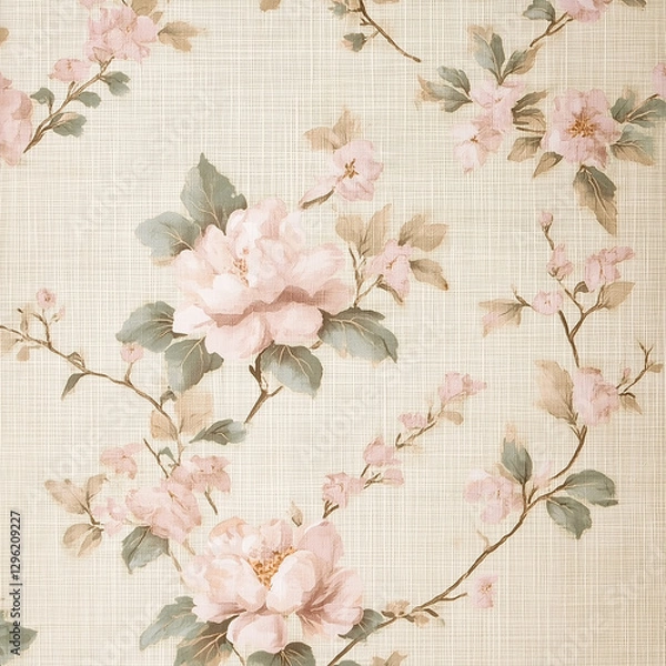 Fototapeta Seamless pattern with flowers