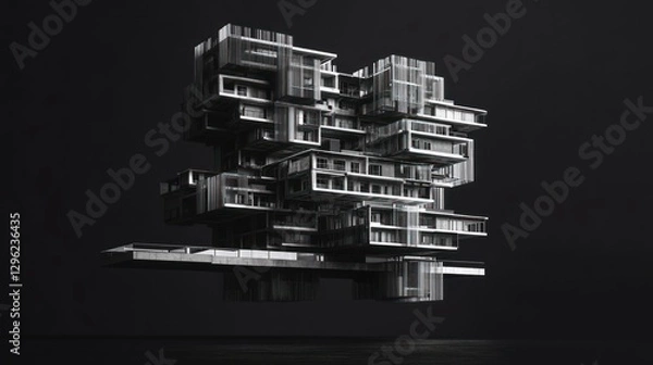 Fototapeta Futuristic abstract architectural complex