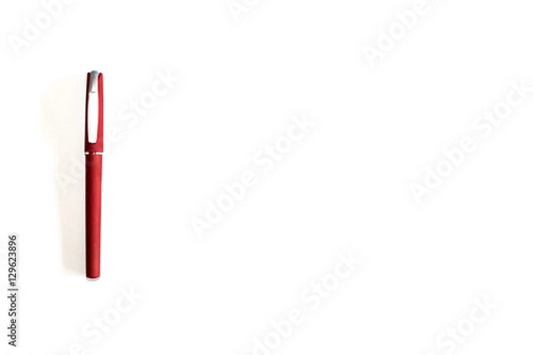 Obraz Red pen Isolated on white, template ready for your design