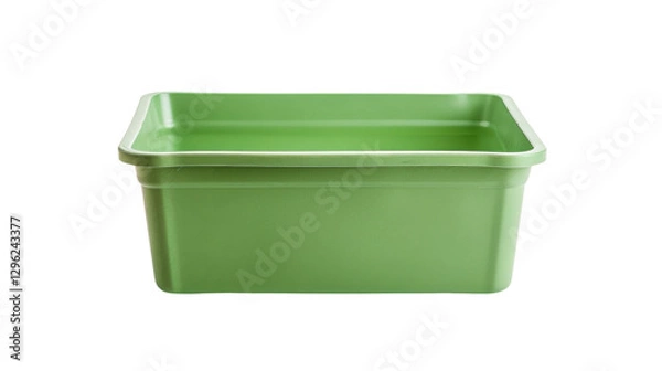 Fototapeta Empty light green plastic storage box on transparent background