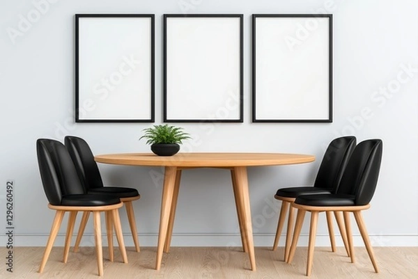 Fototapeta Simple yet charming table accompanied by two stylish chairs in a welcoming dining area perfect for conversations