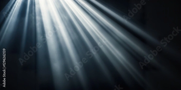 Fototapeta Sunlight Rays Black Backdrop
