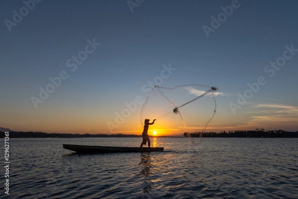 Obraz Fishermen on the Inle Lake in  Java Indonesia 