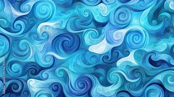 Fototapeta Abstract swirling blue and white pattern.